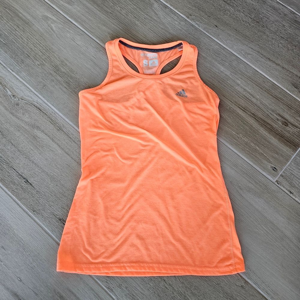 Adidas Women's Neon Orange Racerback Tank Top, Sz Small - EUC